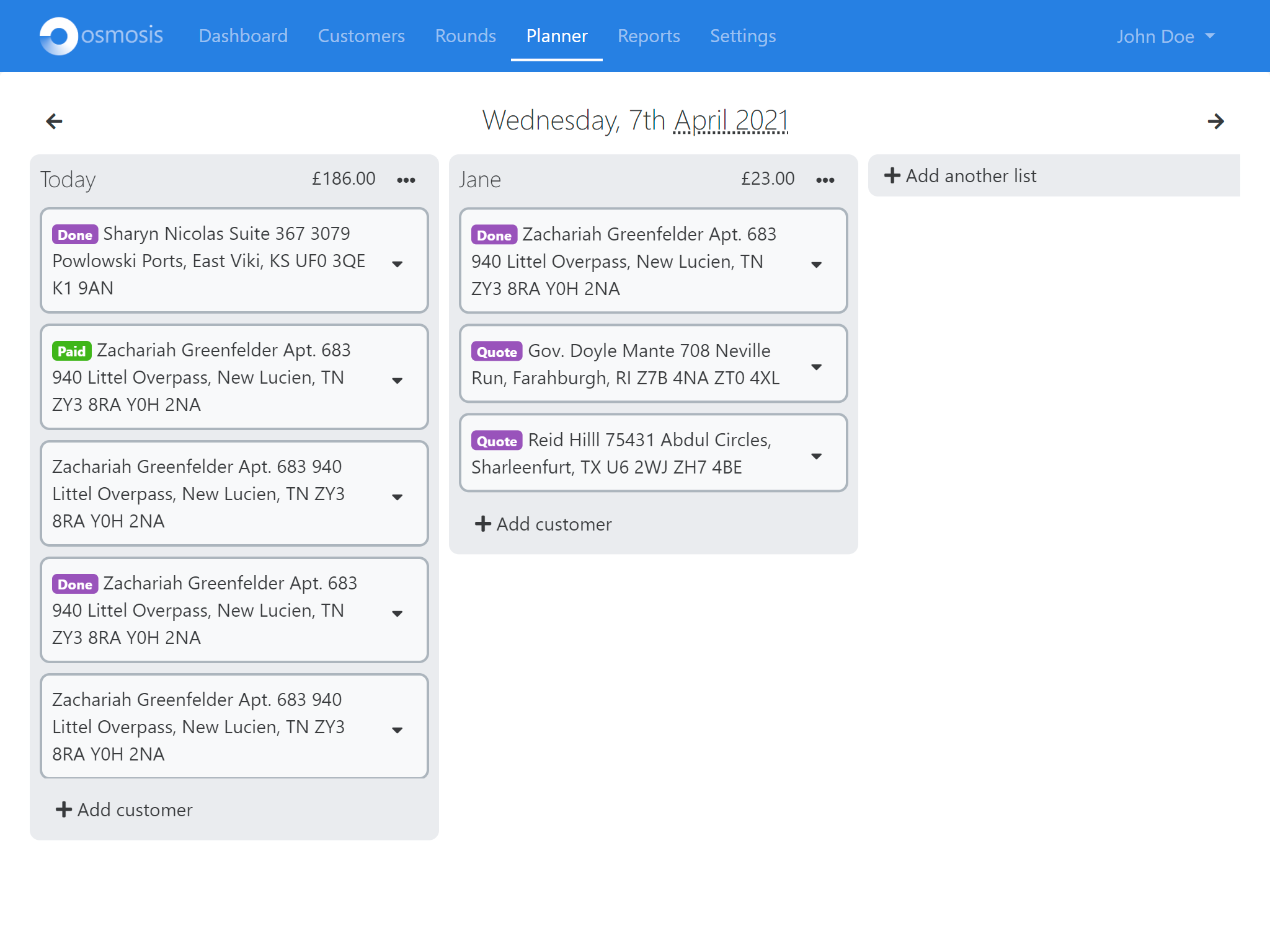 Osmosis Window Cleaning Planner on iPad